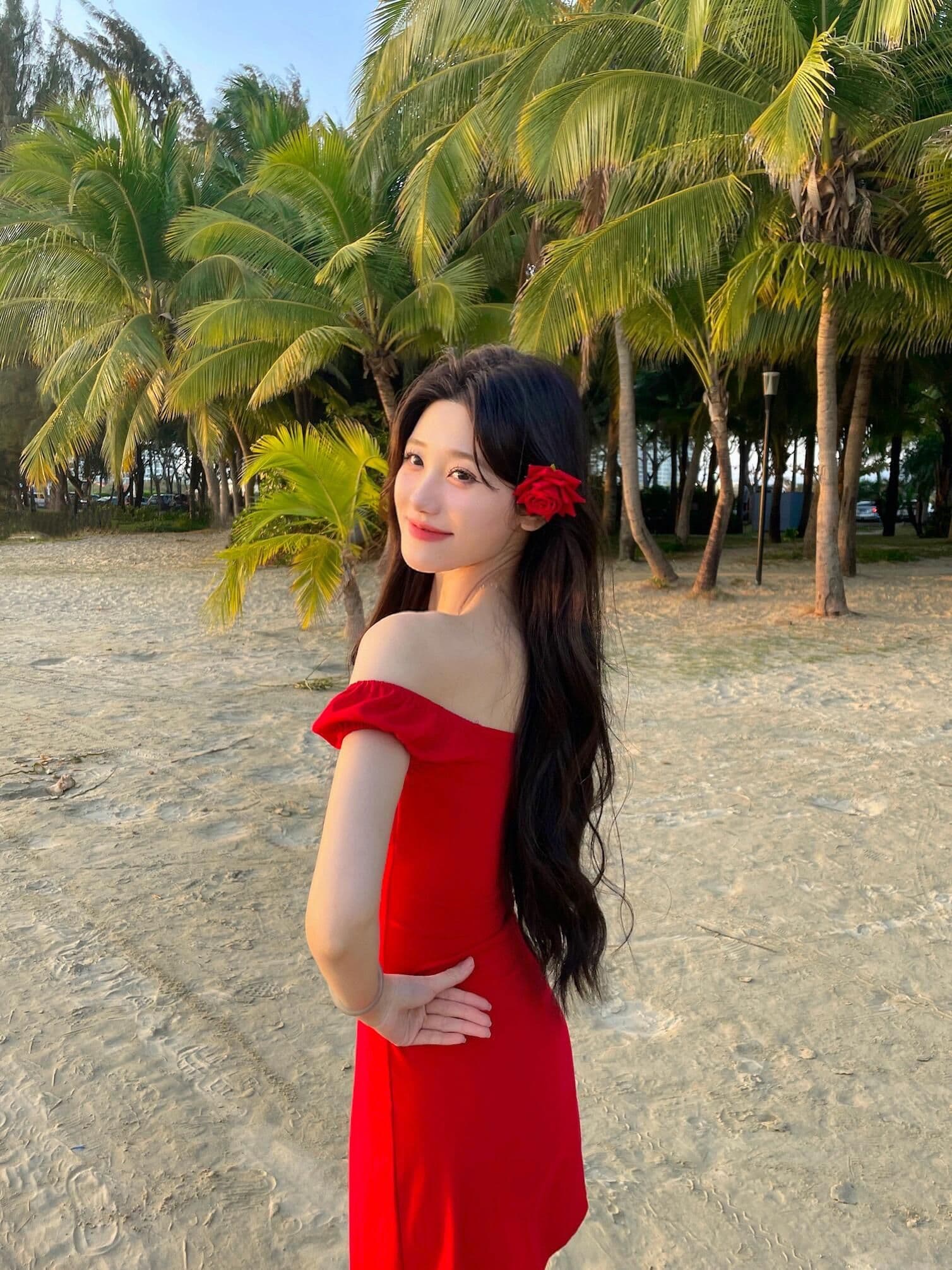 순수한 욕망 작은 키 보트넥 펌프 로프 빨간색 슬립 여성 드레스 여름 태국 해변가 휴가 핫걸 미니 스커트 상세 이미지 4