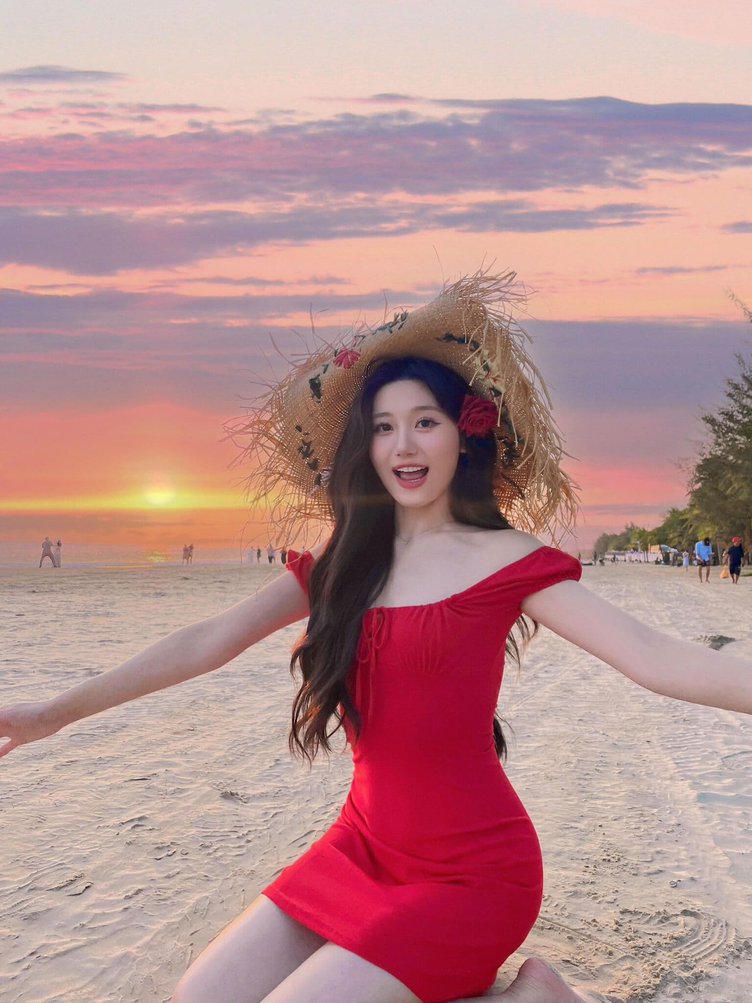 순수한 욕망 작은 키 보트넥 펌프 로프 빨간색 슬립 여성 드레스 여름 태국 해변가 휴가 핫걸 미니 스커트 상세 이미지 6
