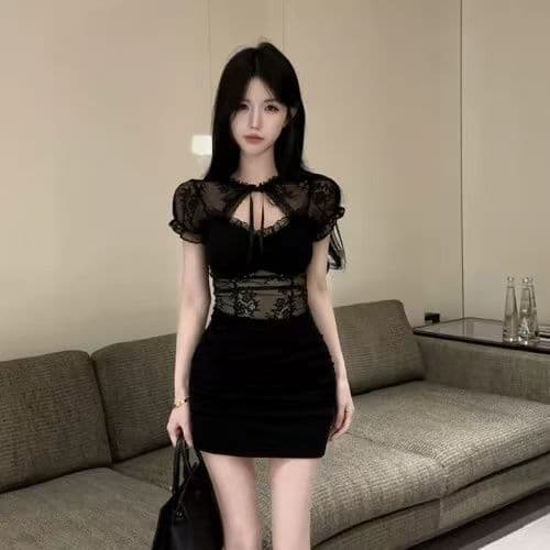 2026 새로운 로얄 자매 빛 요리 한 아름다운 품격 몸매 가꾸기 고급 센스 관대 한 점잖은 고유 한 화이트 레이스 드레스