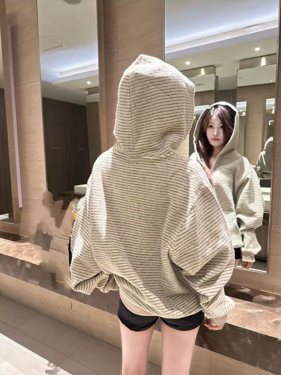 원본 솜씨 원본 원단 자수 소매 구멍 압력 라인 순수한 Mianhua 면 복합 패션 털털 재킷 이미지 4