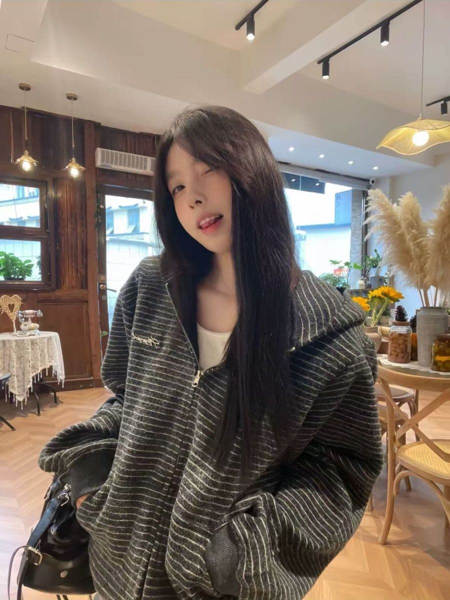 원본 솜씨 원본 원단 자수 소매 구멍 압력 라인 순수한 Mianhua 면 복합 패션 털털 재킷 상세 이미지 3
