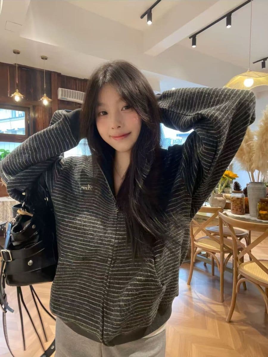 원본 솜씨 원본 원단 자수 소매 구멍 압력 라인 순수한 Mianhua 면 복합 패션 털털 재킷 상세 이미지 4