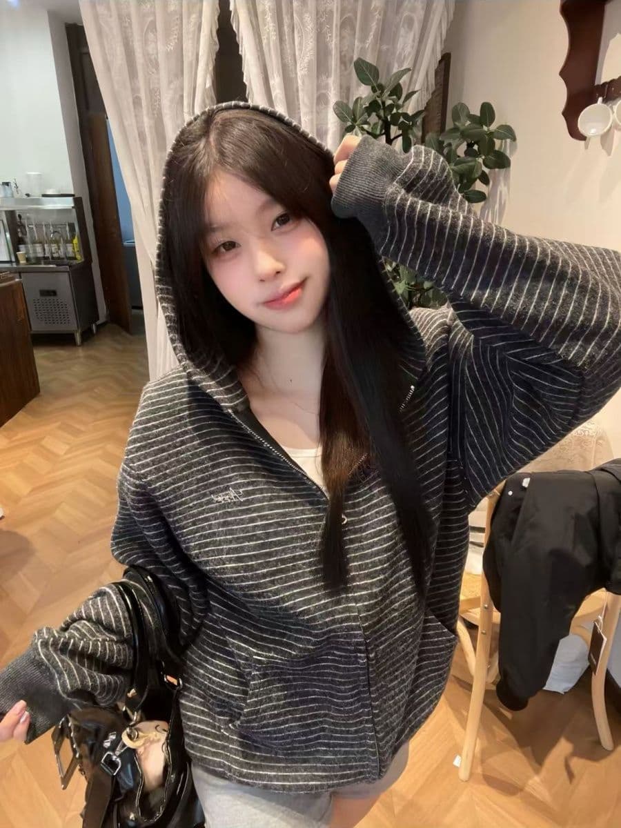 원본 솜씨 원본 원단 자수 소매 구멍 압력 라인 순수한 Mianhua 면 복합 패션 털털 재킷 상세 이미지 5