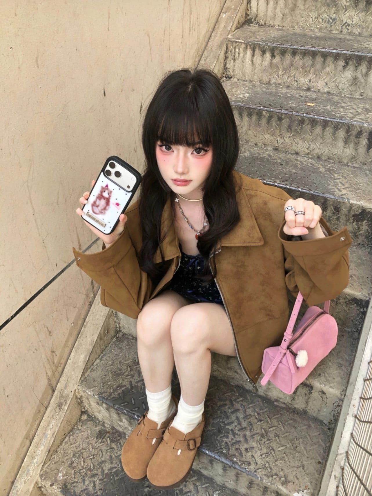 레트로 스웨이드 원단 여성 코트 봄 가을 2026 새로운 고급 센스 작은 키 폴로 칼라 루즈핏 캐주얼 재킷 맨위 이미지 2