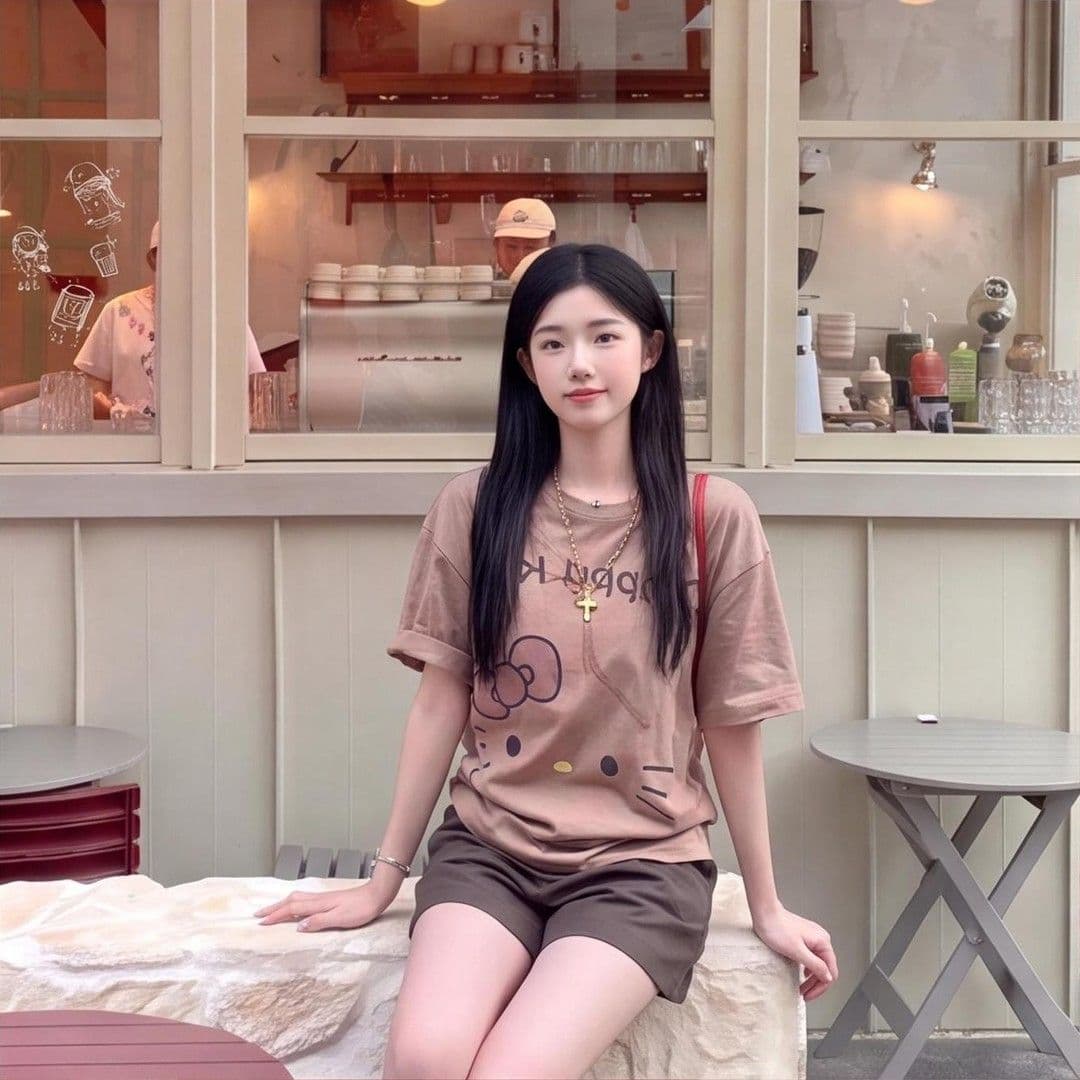 대나무 마디 면 한국 스타일 귀여운 만화 프린트 맨위 티셔츠 캐주얼 26 여름 새로운 반팔 루즈핏 슬림해 보이는 티셔츠 상세 이미지 5