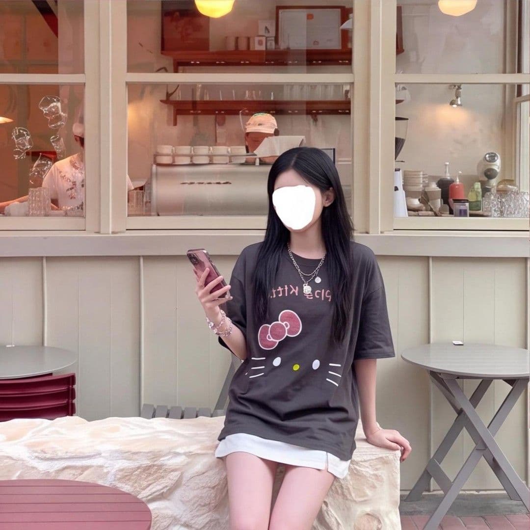 대나무 마디 면 한국 스타일 귀여운 만화 프린트 맨위 티셔츠 캐주얼 26 여름 새로운 반팔 루즈핏 슬림해 보이는 티셔츠 상세 이미지 6