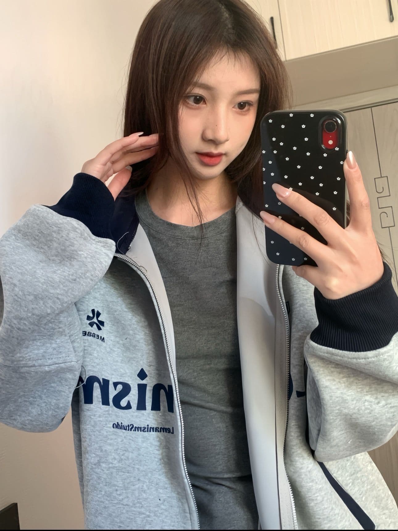 원본 솜씨 얇은 스타일 원본 솜씨 순수한 Mianhua 면 복합 후드티 여성 이미지 2