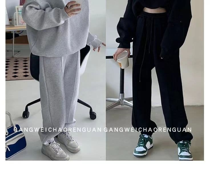 후드티 웨이 바지 세트 여성 2026 년 가을 겨울 새로운 털이 있는 튀김 거리 패션 캐주얼 러닝 운동복 투피스 세트 상세 이미지 5