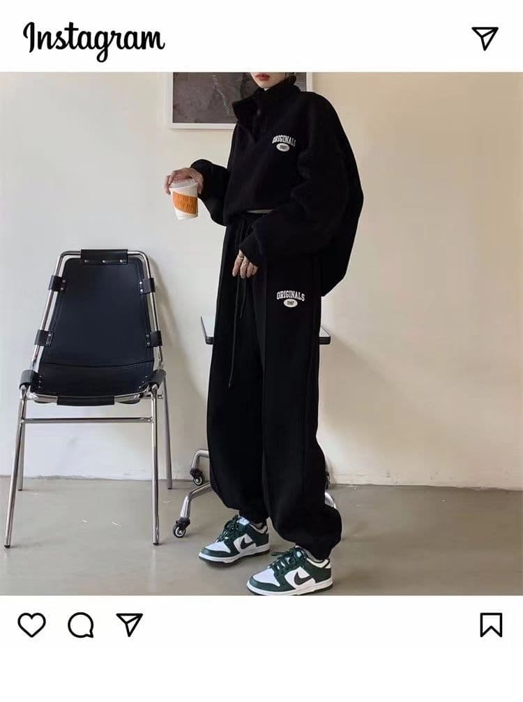 후드티 웨이 바지 세트 여성 2026 년 가을 겨울 새로운 털이 있는 튀김 거리 패션 캐주얼 러닝 운동복 투피스 세트 상세 이미지 22