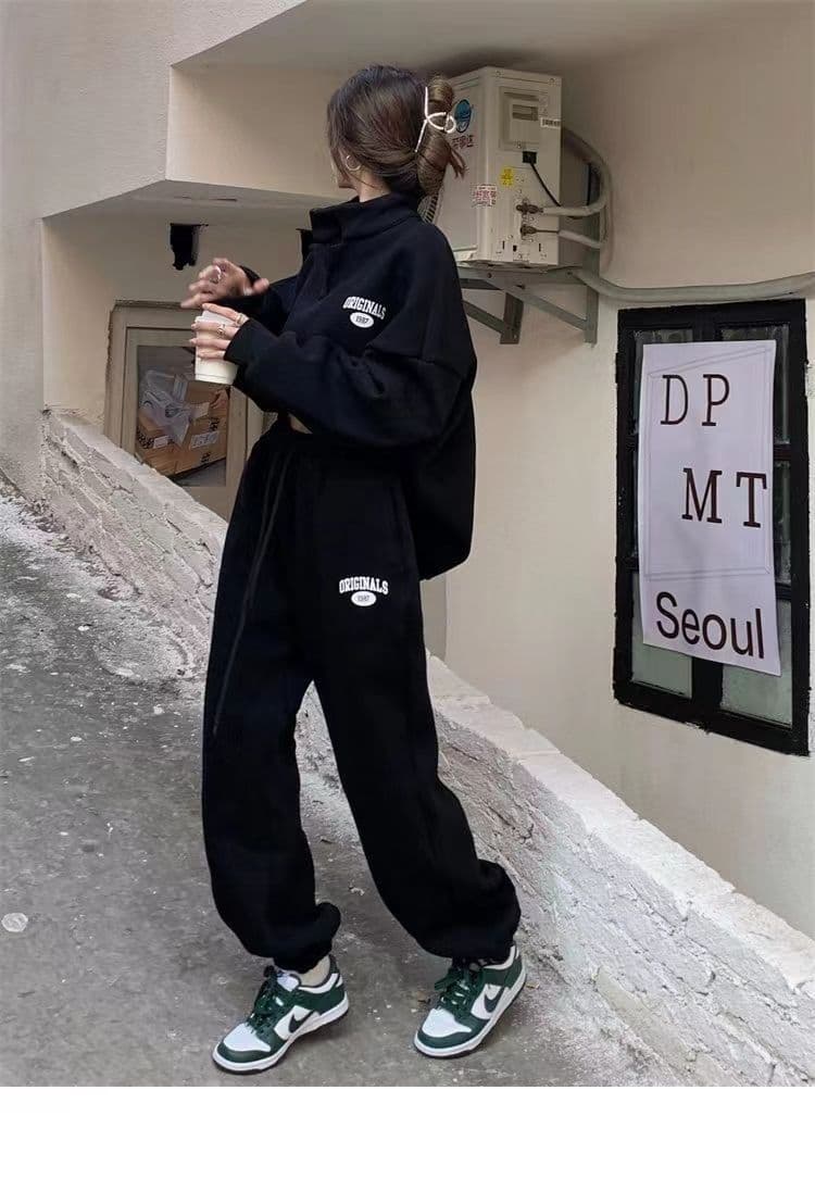 후드티 웨이 바지 세트 여성 2026 년 가을 겨울 새로운 털이 있는 튀김 거리 패션 캐주얼 러닝 운동복 투피스 세트 상세 이미지 23