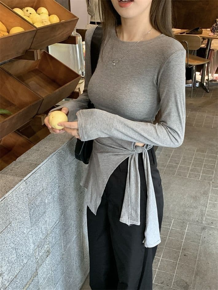 모달 사람들 면 화이트 티셔츠 여성 가을 표지 고기 슬림해 보이는 긍정적 인 어깨 동정 트임 불규칙 맨위 상세 이미지 23