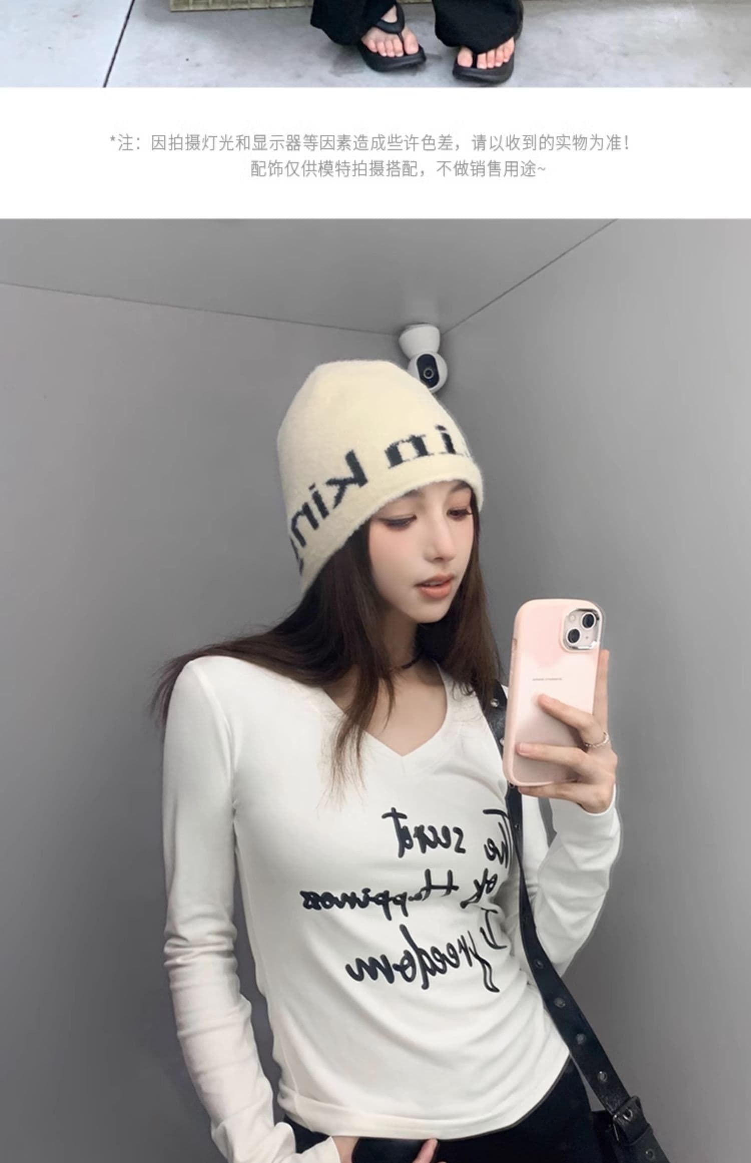 모달 사람들 면 아메리칸 순수한 욕망 알파벳 긍정적 인 어깨 V넥 티셔츠 여성 이른 가을 달콤한 핫걸 몸매 가꾸기 기본 셔츠 상세 이미지 10