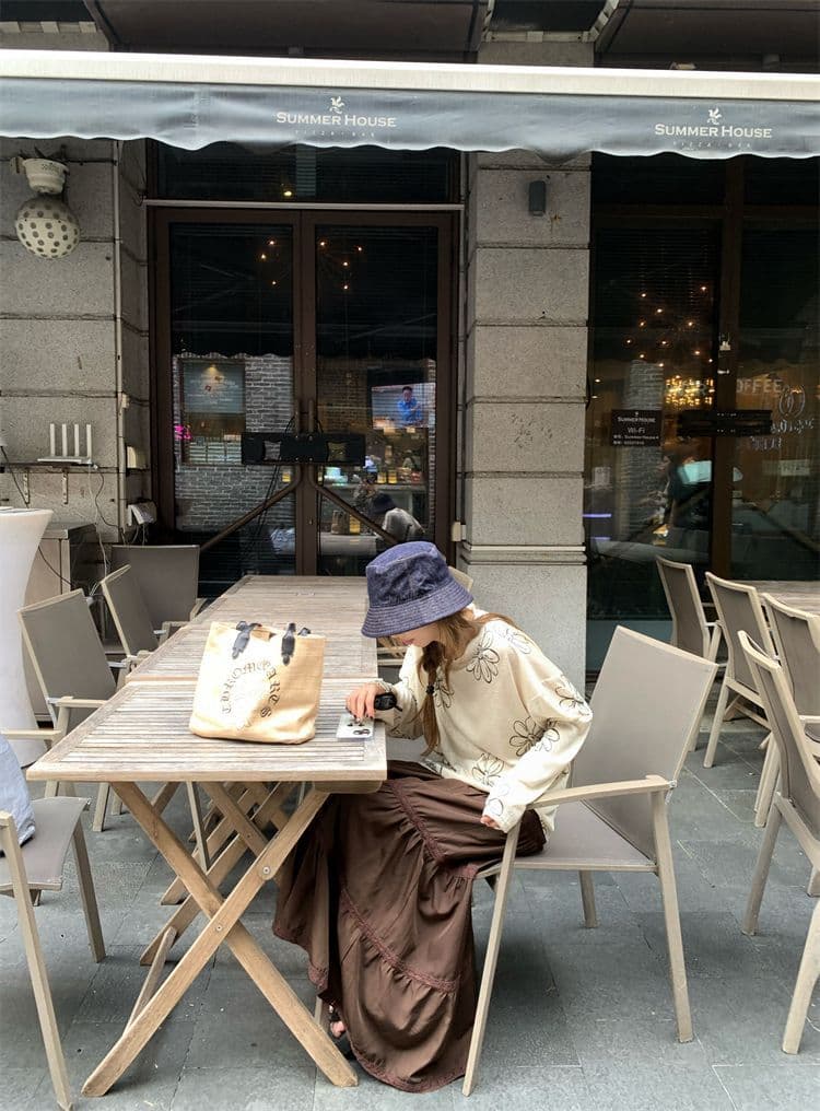 눈꽃 면 디자인 센스 달콤함 프린트 긴팔 티셔츠 여성 여름 캐주얼 루즈핏 작은 대중 슬림해 보이는 맨위 상세 이미지 4