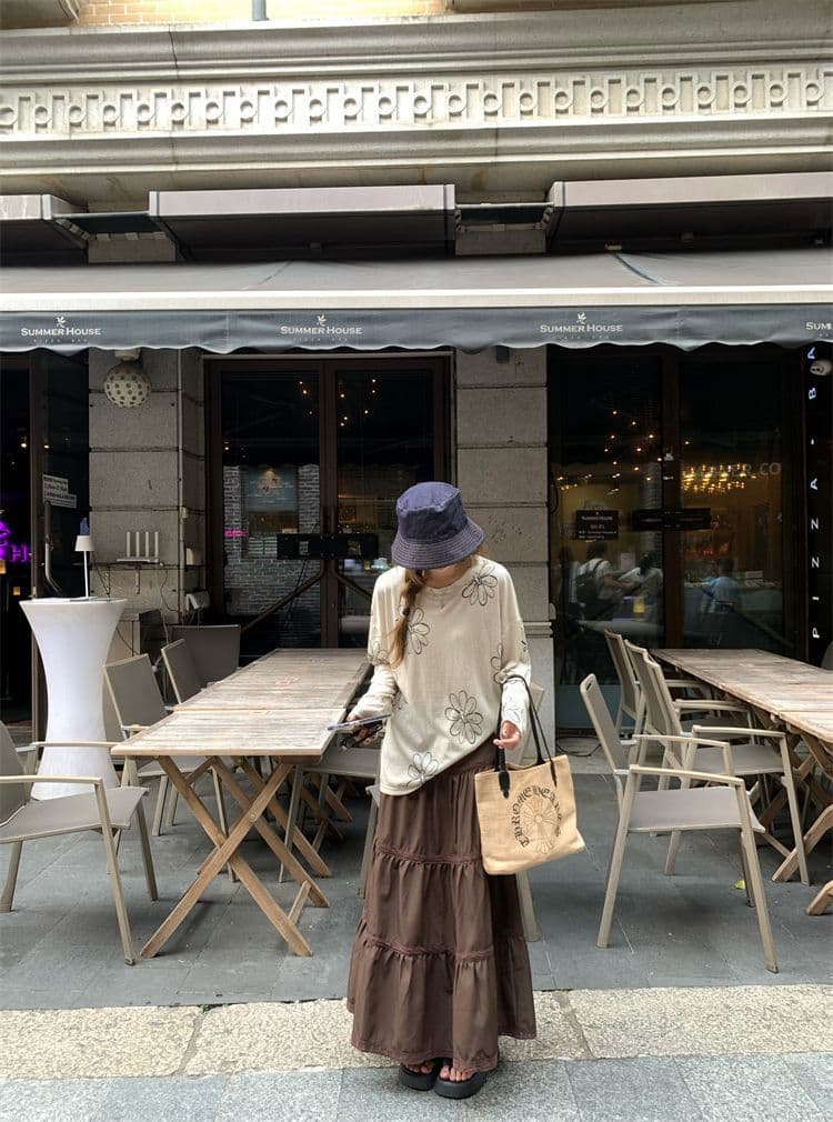 눈꽃 면 디자인 센스 달콤함 프린트 긴팔 티셔츠 여성 여름 캐주얼 루즈핏 작은 대중 슬림해 보이는 맨위 상세 이미지 11
