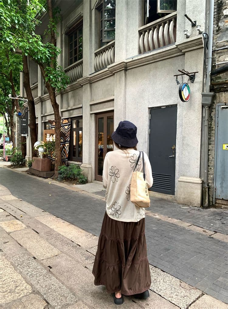 눈꽃 면 디자인 센스 달콤함 프린트 긴팔 티셔츠 여성 여름 캐주얼 루즈핏 작은 대중 슬림해 보이는 맨위 상세 이미지 18