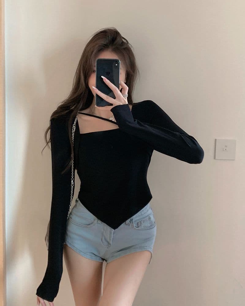모달 면 봄 가을 새로운 순수한 욕망 불규칙 몸매 가꾸기 인사이드 가져 가라. 티셔츠 긴팔 기본 셔츠 타이트 맨위 상세 이미지 15