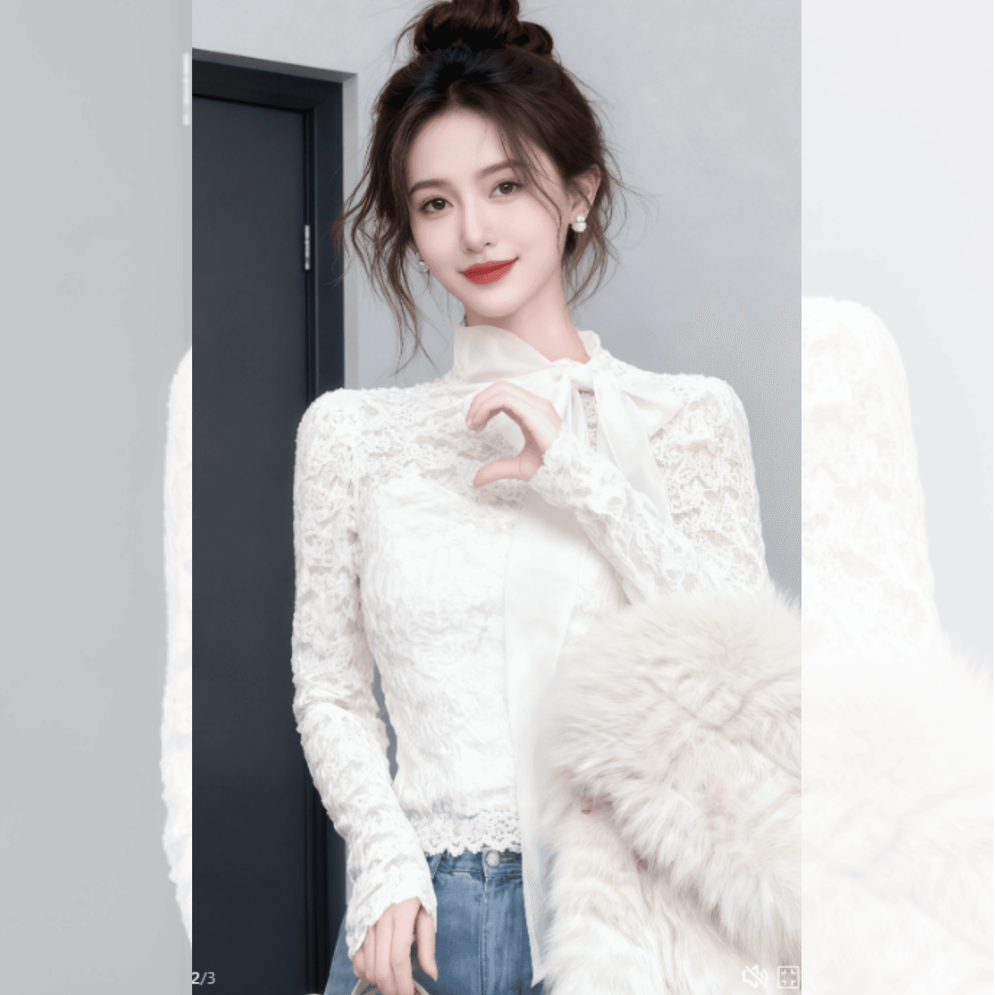 프랑스식 부드러운 바람 나비 넥타이 레이스 셔츠 여성 2026 봄 새로운 달콤함 품격 몸매 가꾸기 긴팔 맨위 이미지 2