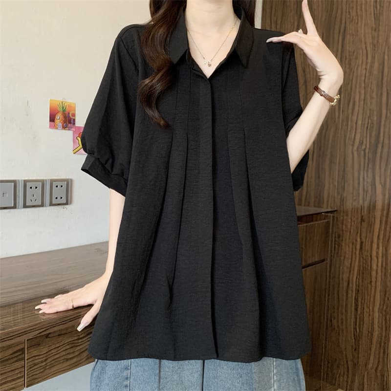 실사 빅 사이즈 지방 mm 디자인 센스 POLO 칼라 셔츠 외국 가스 다용도 루즈핏 슬림해 보이는 맨위 상세 이미지 16