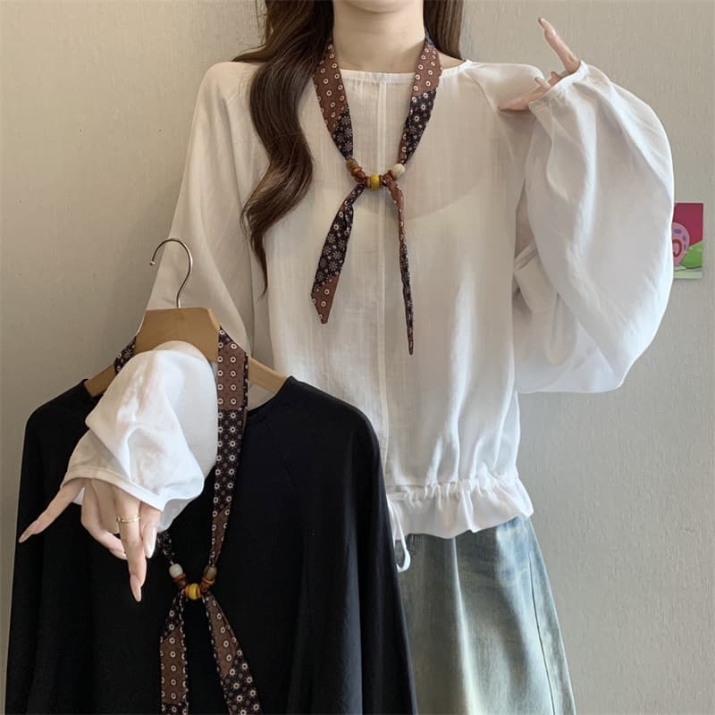 실사 빅 사이즈 지방 mm 디자인 센스 펌프 로프 레이스 업 셔츠 외국 가스 다용도 Chic 맨위 상세 이미지 5
