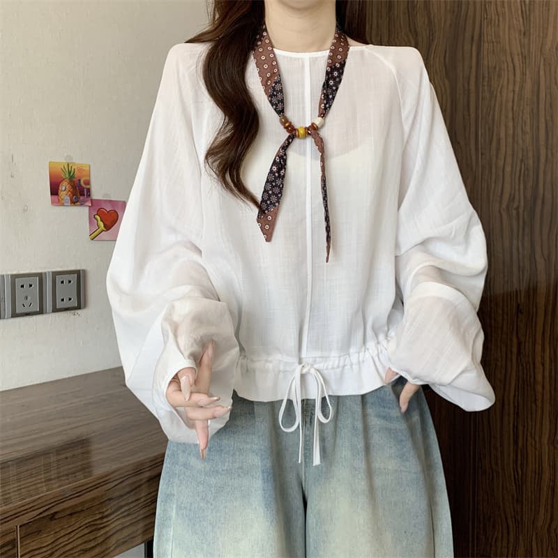 실사 빅 사이즈 지방 mm 디자인 센스 펌프 로프 레이스 업 셔츠 외국 가스 다용도 Chic 맨위 상세 이미지 7