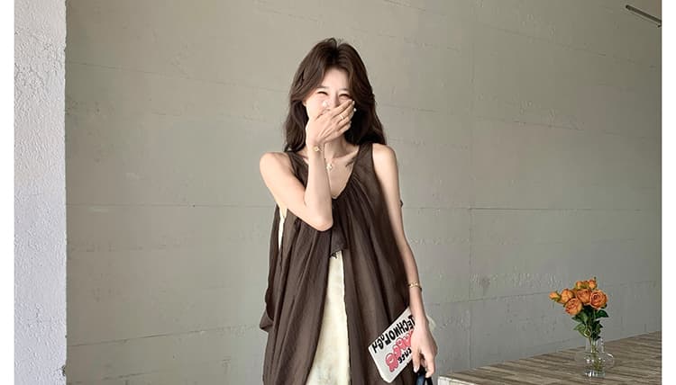 지금 2026 임산부 밝은 착용 가져 가라. 감기 아름다운 슬립 여성 드레스 초여름 휴가 불규칙 치마 상세 이미지 75