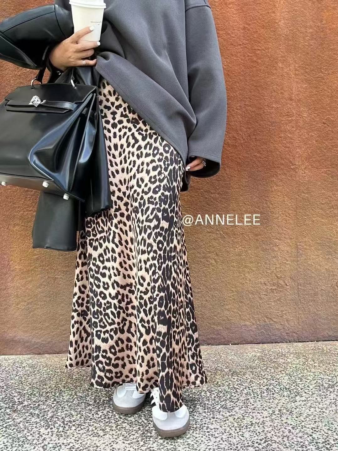 레오파드 무늬 아메리칸 핫걸 반신 스커트 여성 하이웨이스트 타이트 스커트 인어 꼬리 스커트 슬림해 보이는 한 마디 디자인 센스 중간 길이 스커트 타이트 스커트 상세 이미지 1