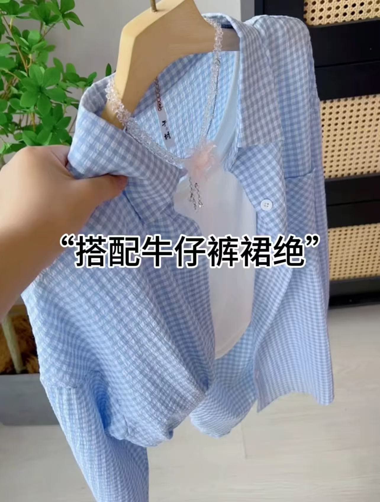 비 실사 감소되지 않음 한 부서 레트로 체크무늬 질감 센스 셔츠 새로운 루즈핏 다용도 셔츠 재킷 작은 대중 맨위 상세 이미지 5
