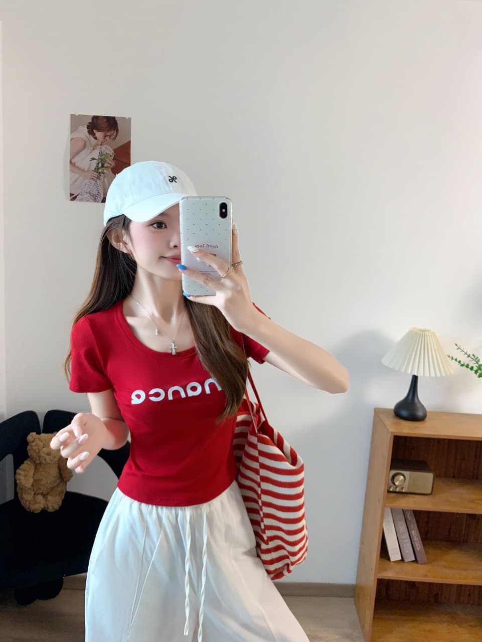 핫걸 타이트 반팔 티셔츠 여성 여름 u 칼라 알파벳 프린트 몸매 가꾸기 쇼트 스타일 작은 키 미니멀리즘 맨위 ins 트렌디 상세 이미지 6