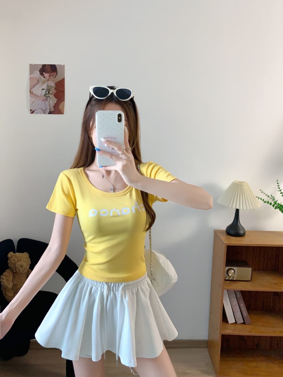 핫걸 타이트 반팔 티셔츠 여성 여름 u 칼라 알파벳 프린트 몸매 가꾸기 쇼트 스타일 작은 키 미니멀리즘 맨위 ins 트렌디 상세 이미지 15