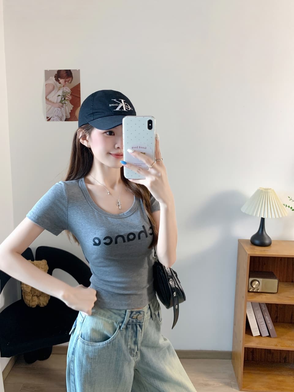 핫걸 타이트 반팔 티셔츠 여성 여름 u 칼라 알파벳 프린트 몸매 가꾸기 쇼트 스타일 작은 키 미니멀리즘 맨위 ins 트렌디 상세 이미지 18