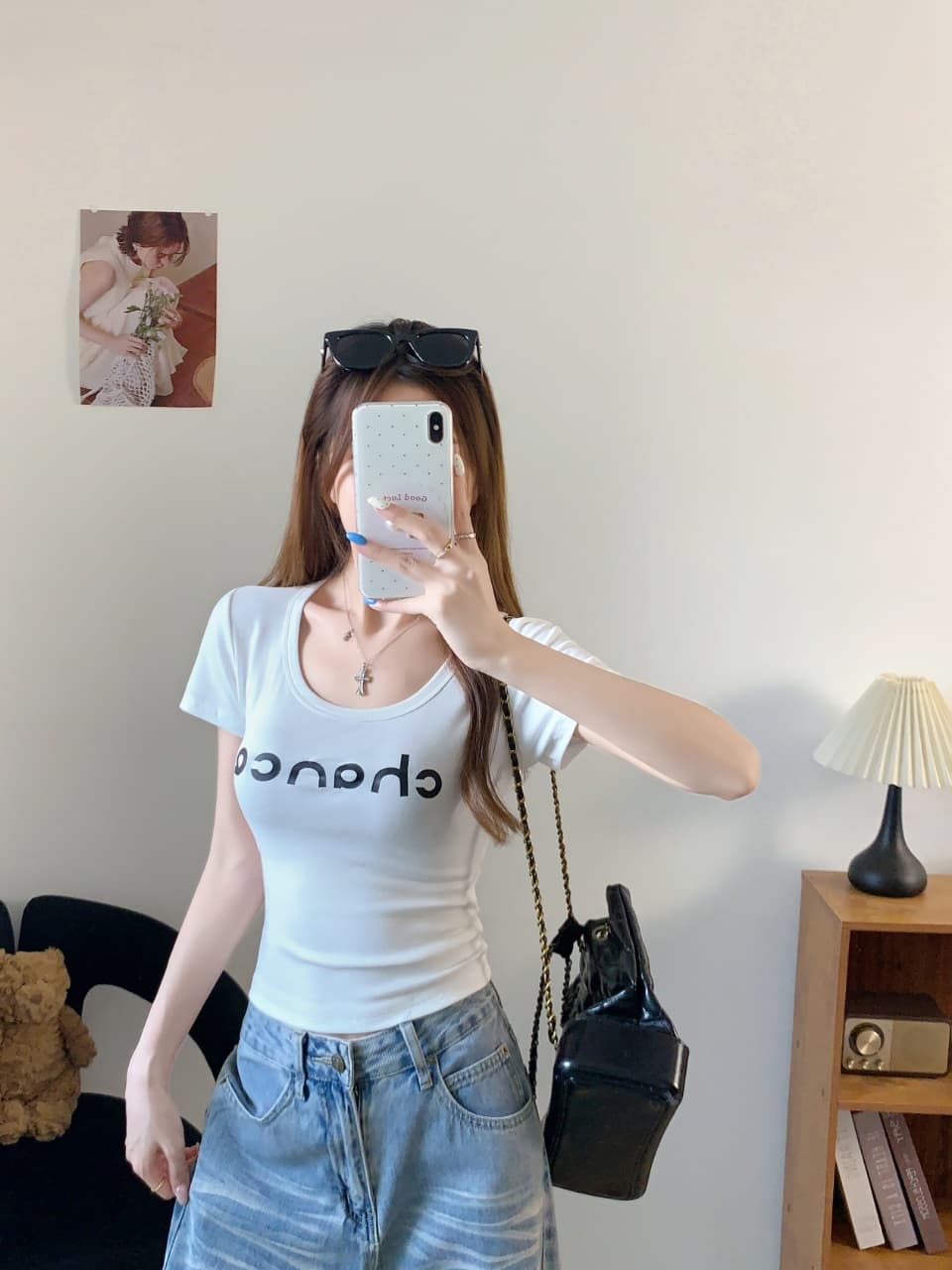 핫걸 타이트 반팔 티셔츠 여성 여름 u 칼라 알파벳 프린트 몸매 가꾸기 쇼트 스타일 작은 키 미니멀리즘 맨위 ins 트렌디 상세 이미지 22