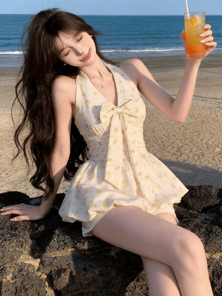 실사 달콤함 꽃무늬 행침 목 조끼 프랑스식 나비 넥타이 꽃밭 맨위 반바지 세트 상세 이미지 3