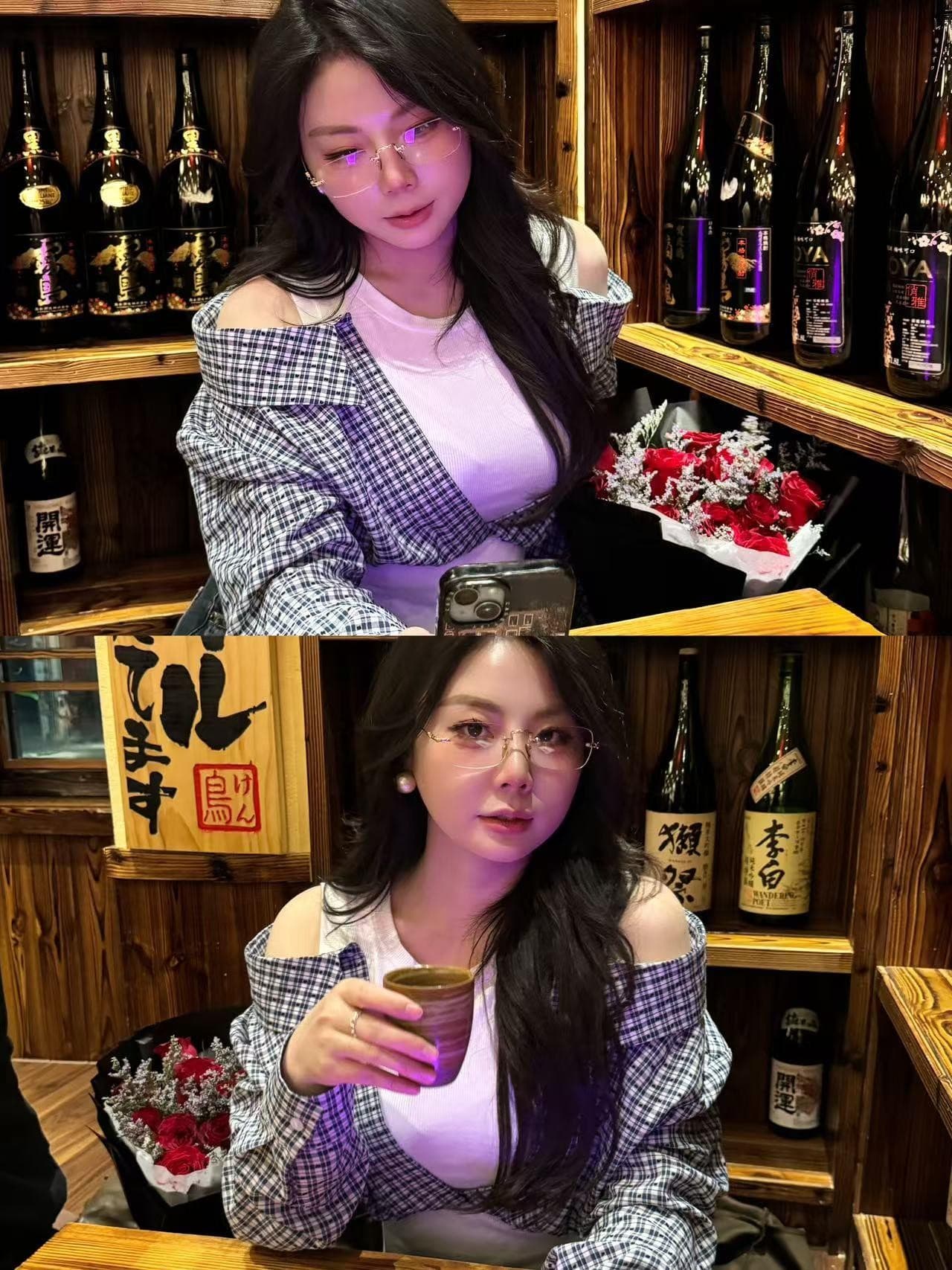 미시 뜨거운 소녀 순수한 욕망 바람 틈새 시장 디자인 가짜 두 조각 슬림 패션 대비 색 스티칭 가짜 두 조각 셔츠 상세 이미지 1