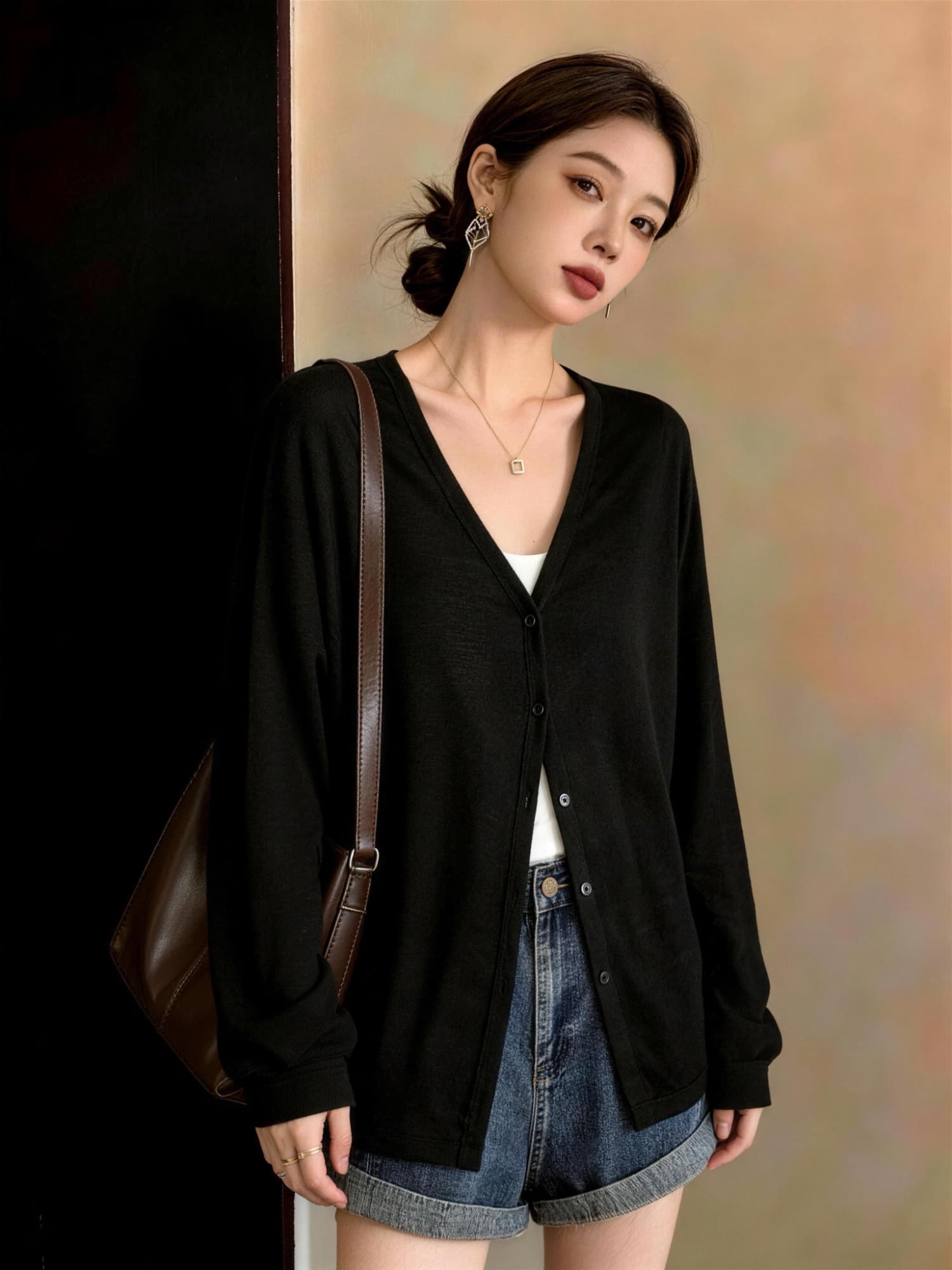 실사 빅 사이즈 여성 의류 새로운 얇고 가벼운 루즈핏 다용도 도루 센스 긴팔 맨위 자외선 차단 오픈 가디건 니트 재킷 상세 이미지 11