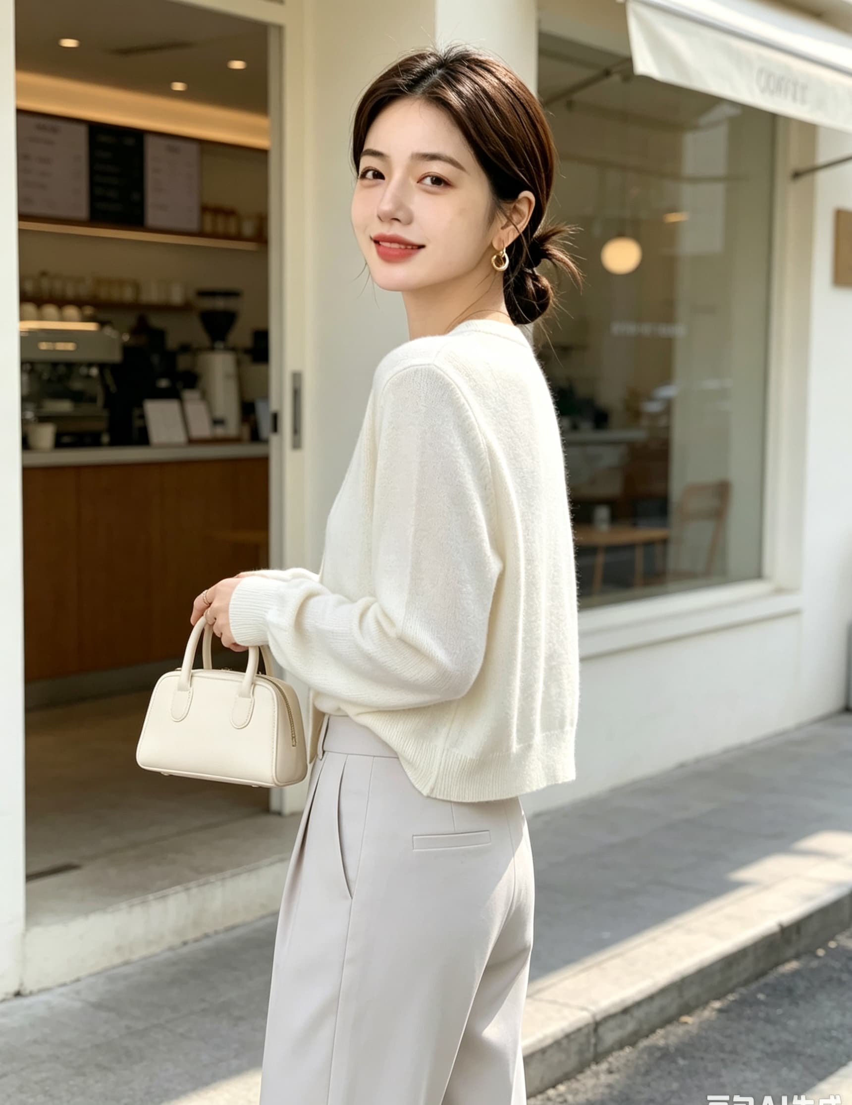 실사 빅 사이즈 여성 의류 가을 의상 새로운 고급 니트 긴 소매 절묘한 패션 맨위 미니멀리즘 다용도 재킷 상세 이미지 9