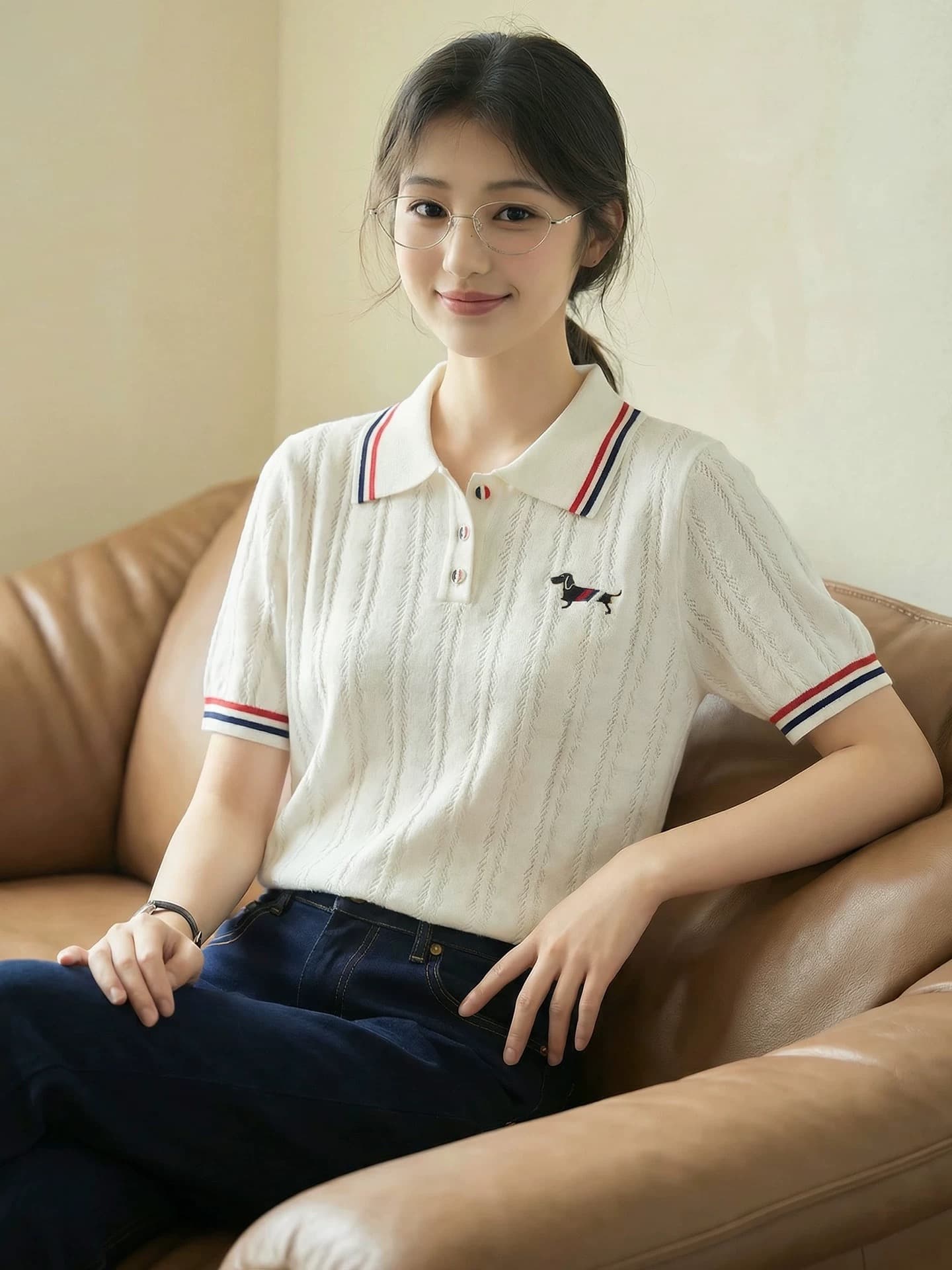 작은 말 자수 POLO 칼라 양모 니트 스웨터 여성 유럽 역 2026 봄 드레스 새로운 유럽 상품 여성 의류 기본 셔츠 트렌디 상세 이미지 4