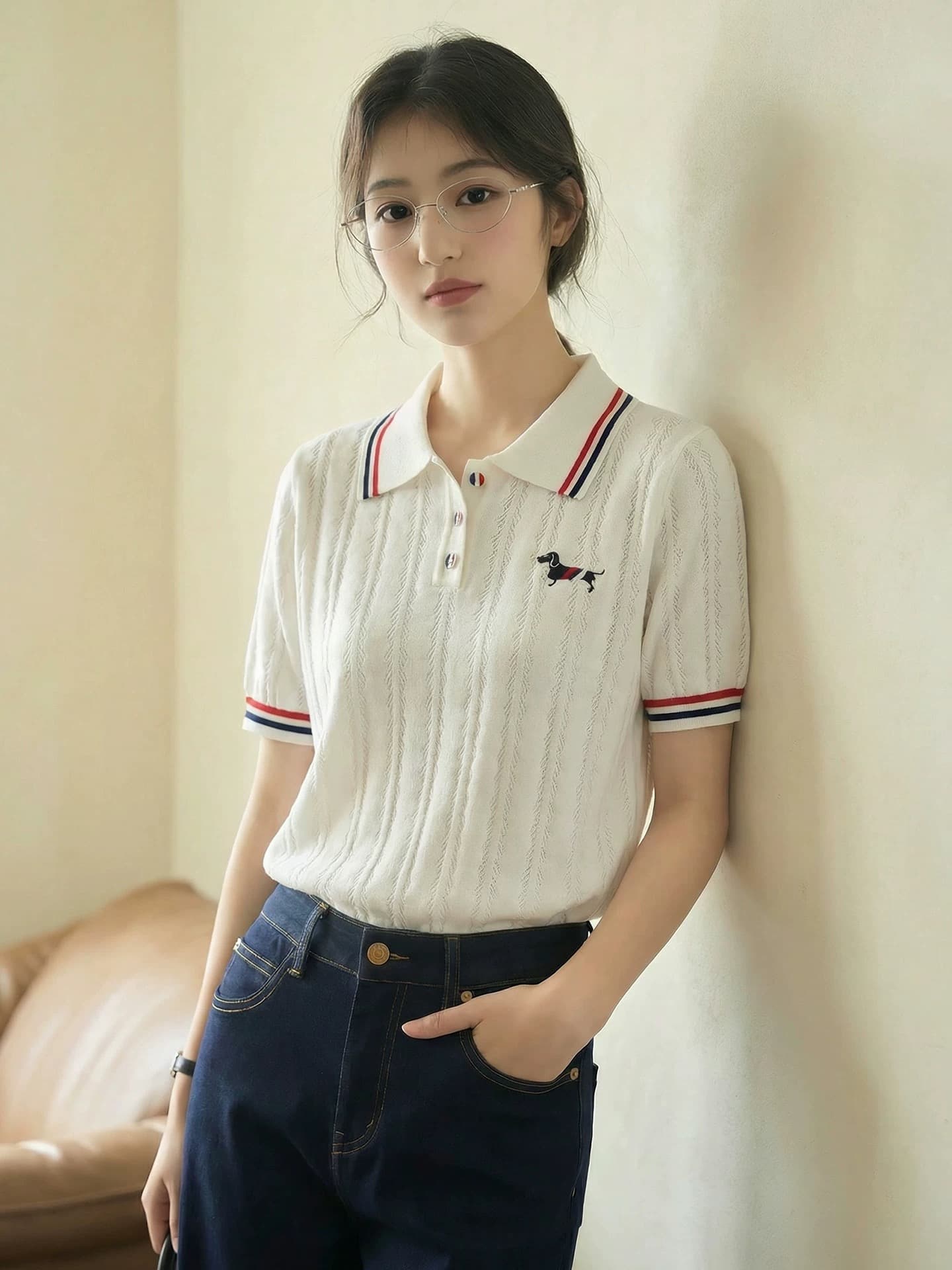 작은 말 자수 POLO 칼라 양모 니트 스웨터 여성 유럽 역 2026 봄 드레스 새로운 유럽 상품 여성 의류 기본 셔츠 트렌디 상세 이미지 8