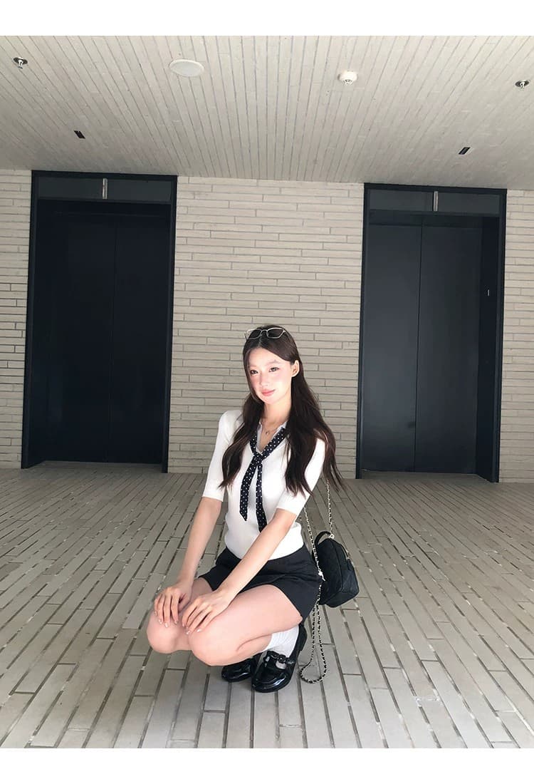 학원 스타일 레이스 조각 해군 칼라 니트 조끼 여성 여름 2026 새로운 달콤한 핫걸 슬림해 보이는 민소매 맨위 상세 이미지 24
