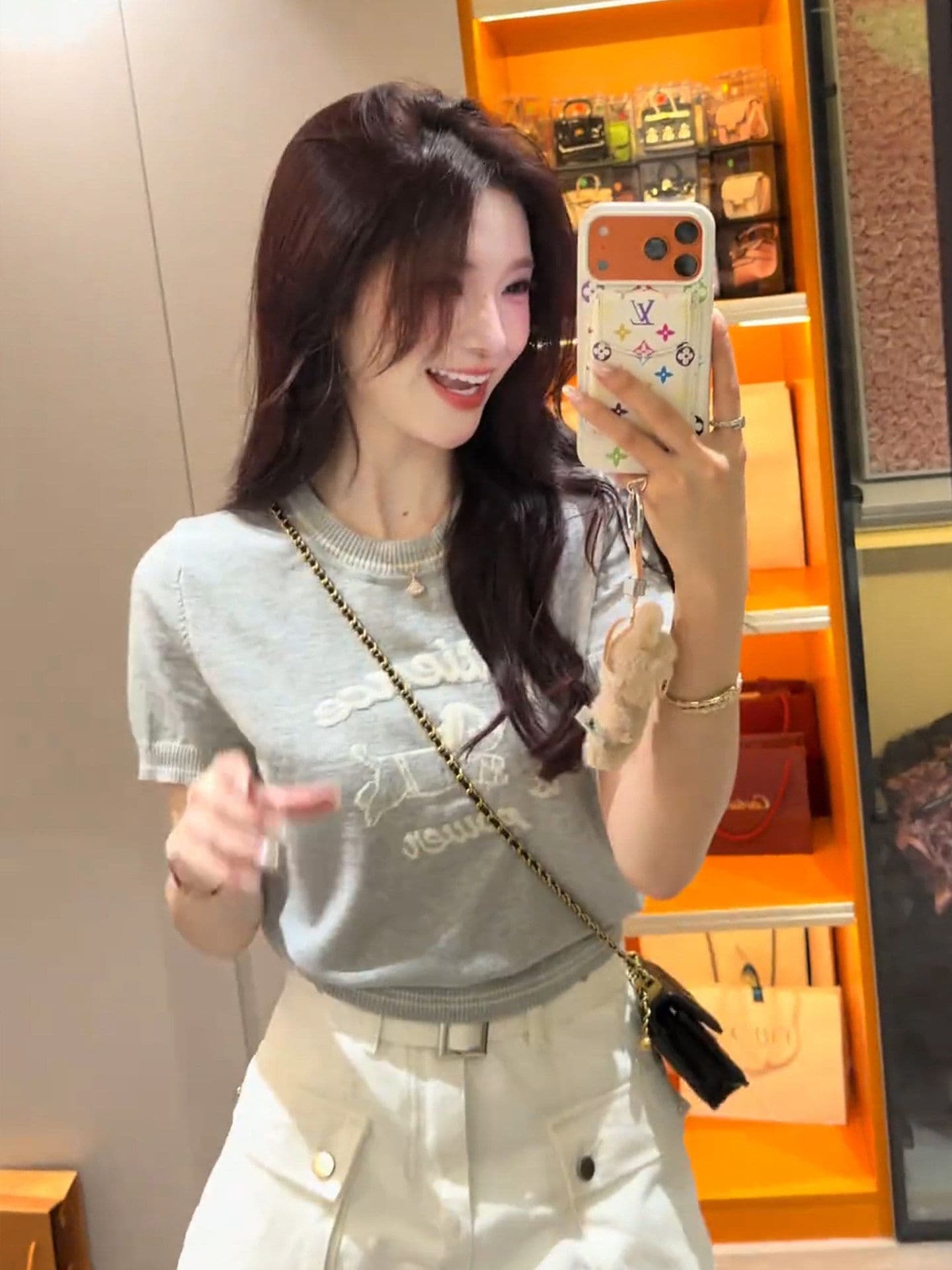 한 부서 부드러운 바람 연령 감소 강아지 자카드 반팔 티셔츠 여성 여름 새로운 몸매 가꾸기 슬림해 보이는 캐주얼 니트 맨위 상세 이미지 12