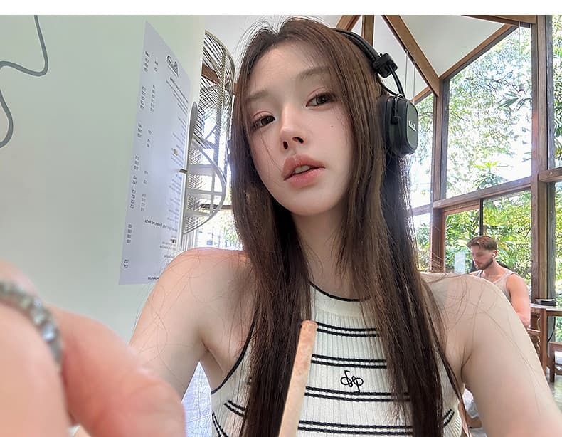 spicy 핫걸 조끼 2026 여름 자수 스트라이프 모직물 조끼 발굴하다 어깨 디자인 슈퍼 슬림해 보이는 디스플레이 몸 상세 이미지 28