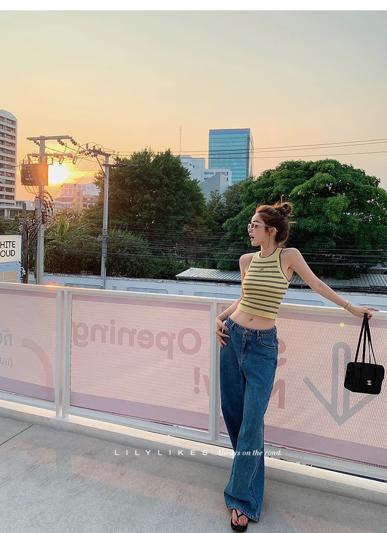 spicy 핫걸 조끼 2026 여름 자수 스트라이프 모직물 조끼 발굴하다 어깨 디자인 슈퍼 슬림해 보이는 디스플레이 몸 상세 이미지 36