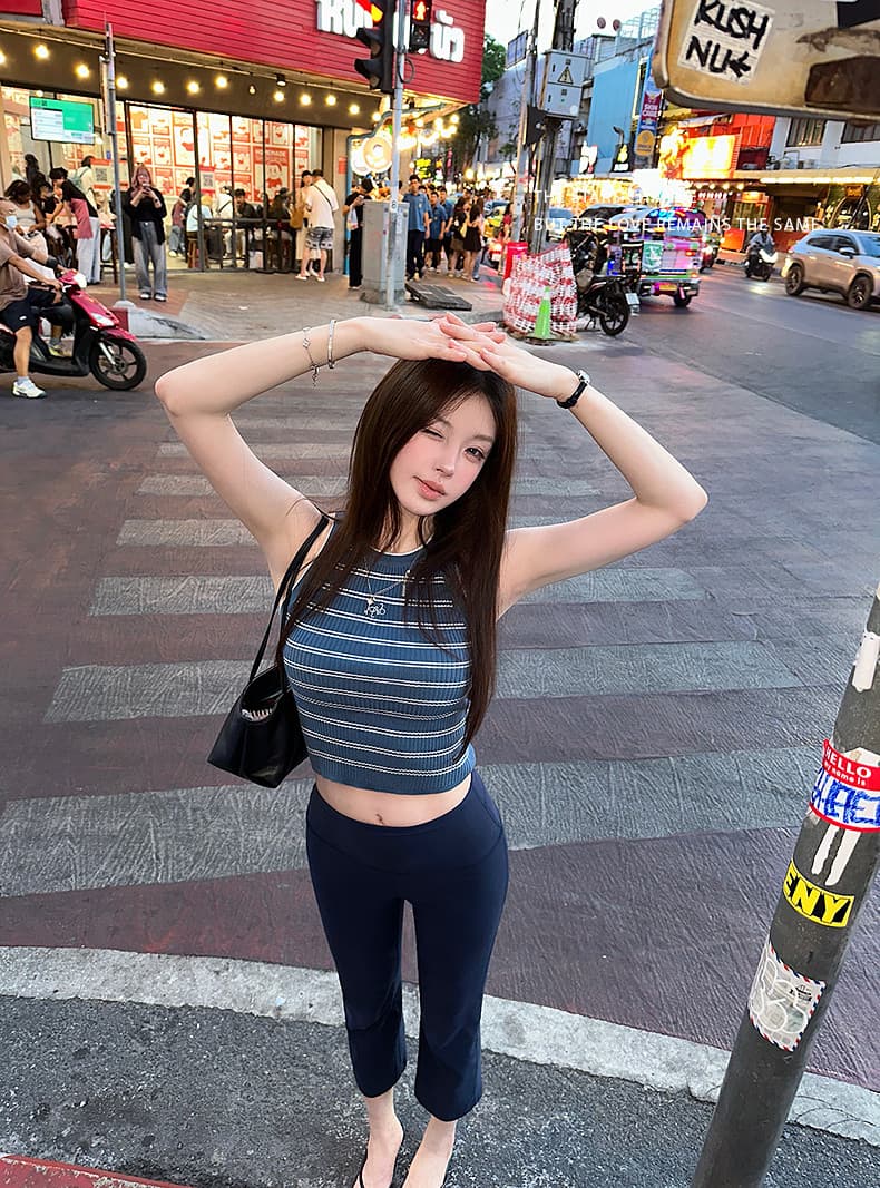 spicy 핫걸 조끼 2026 여름 자수 스트라이프 모직물 조끼 발굴하다 어깨 디자인 슈퍼 슬림해 보이는 디스플레이 몸 상세 이미지 43