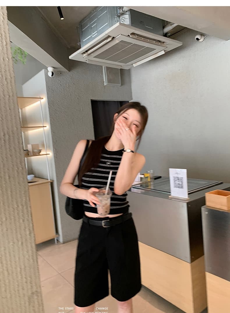 spicy 핫걸 조끼 2026 여름 자수 스트라이프 모직물 조끼 발굴하다 어깨 디자인 슈퍼 슬림해 보이는 디스플레이 몸 상세 이미지 66