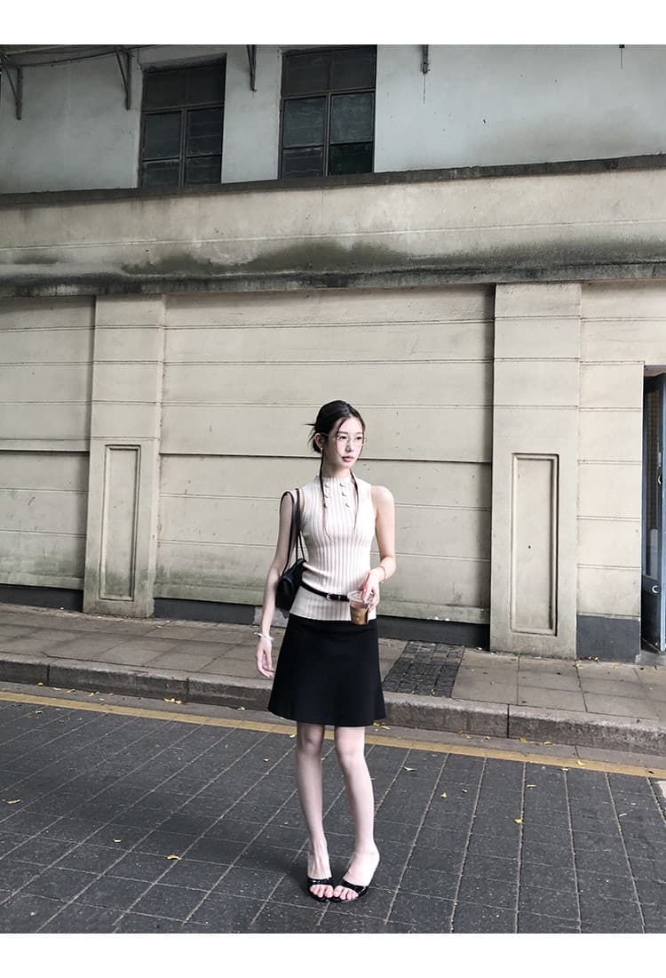 레드 맨 파빌리온 조끼 여성 여름 외출용 2026 새로운 몸매 가꾸기 검정색 자이언트 잘 생긴 ~ 중 아니요 명중 섹션 니트 민소매 맨위 상세 이미지 32