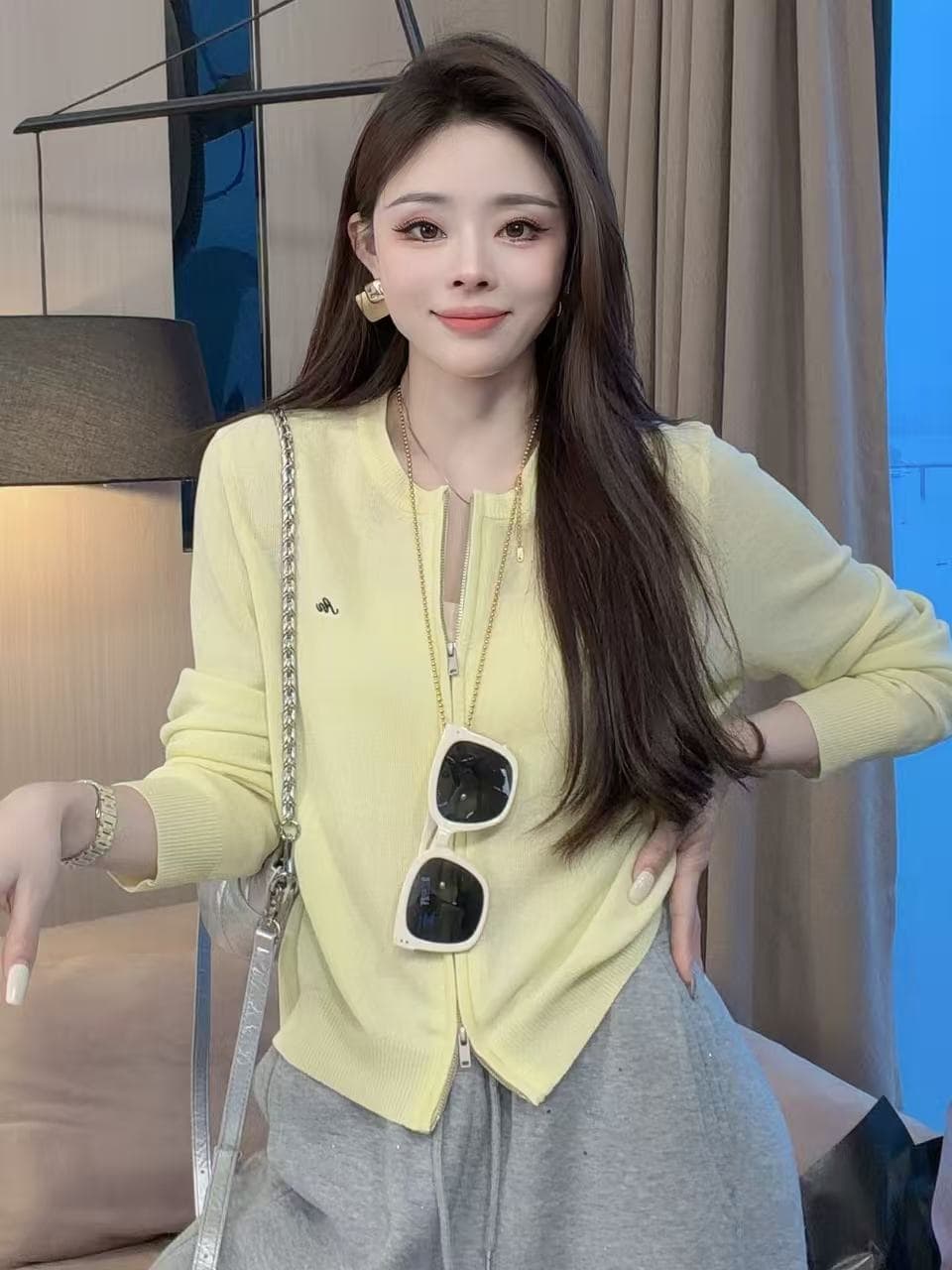 한 부서 느긋한 바람 패션 스트라이프 니트 오픈 가디건 여성 코트 봄 여름 새로운 자이언트 잘 생긴 ~ 중 자외선 차단 긴팔 맨위 상세 이미지 3