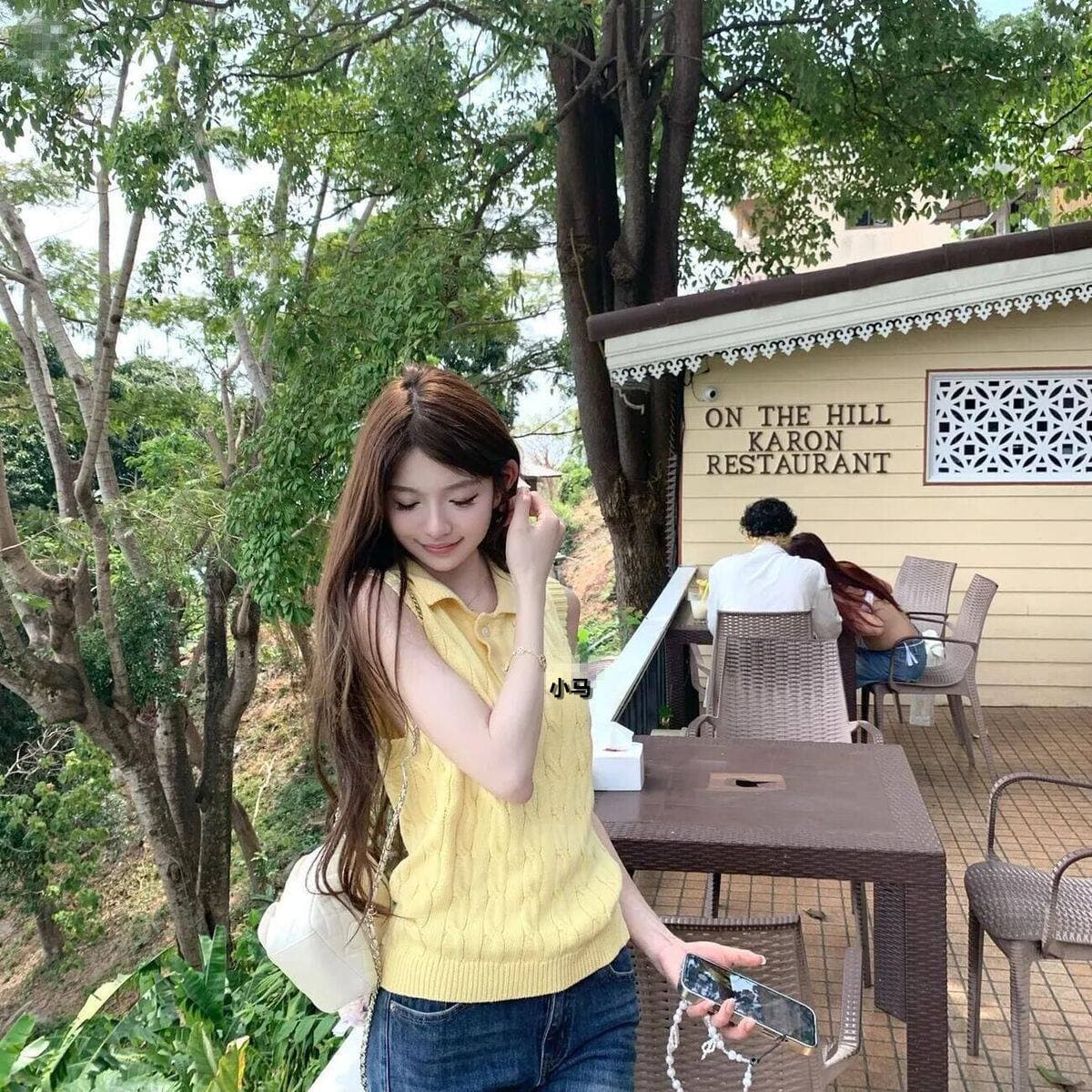 패션 미니멀리즘 다용도 POLO 칼라 자수 꽈배기 니트 베스트 조끼 여성 봄 여름 민소매 티셔츠 맨위 상세 이미지 12