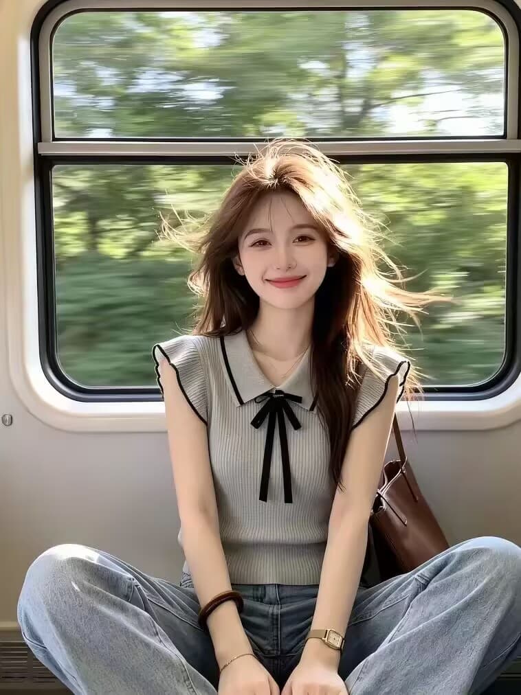 보존 섹션 추천 배색 나비 매듭 작은 날다 소매 짠 셔츠 여성 여름 새로운 품격 부드러운 작은 대중 맨위