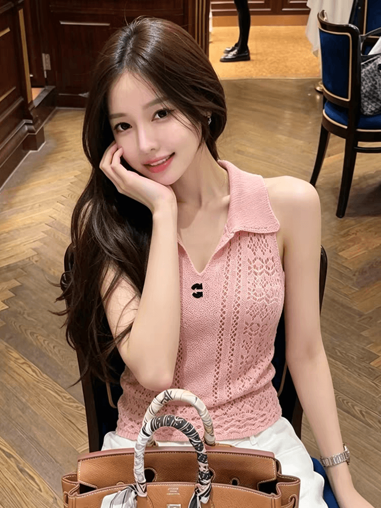 이른 가을 베이지 색 부드러운 홀로우 아웃 레이스업 긴팔 블라우스 여성 짧은 얇은 스타일 니트 오픈 가디건 맨위 루즈핏 슬림해 보이는 다용도 이미지 3