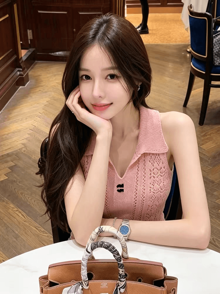 이른 가을 베이지 색 부드러운 홀로우 아웃 레이스업 긴팔 블라우스 여성 짧은 얇은 스타일 니트 오픈 가디건 맨위 루즈핏 슬림해 보이는 다용도 상세 이미지 4