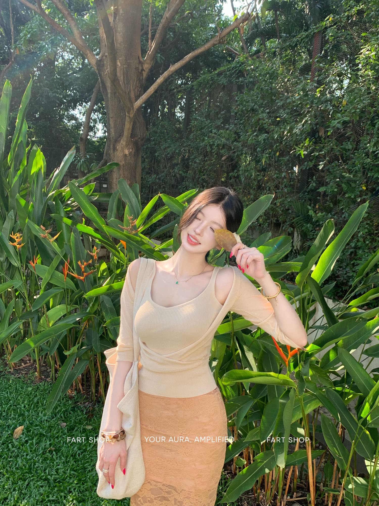 farte shop 햇빛 맛 마이크로 ~을 통해 슬립 흔들다 칼라 페이크 레이어드 털 짠 셔츠 여성 봄 여름 허리 수축 맨위 상세 이미지 2
